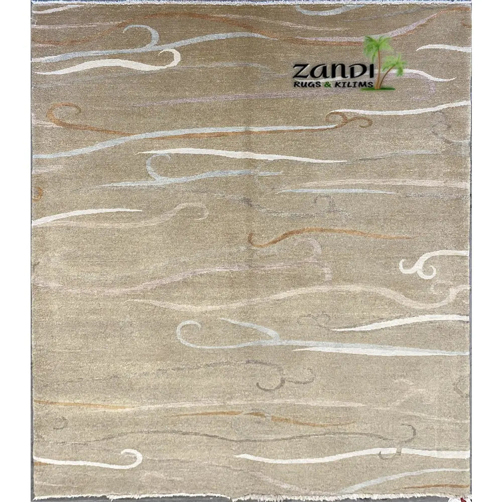 Hand knotted Indian Modern design rug size 8'0''x5'0'' RR11557